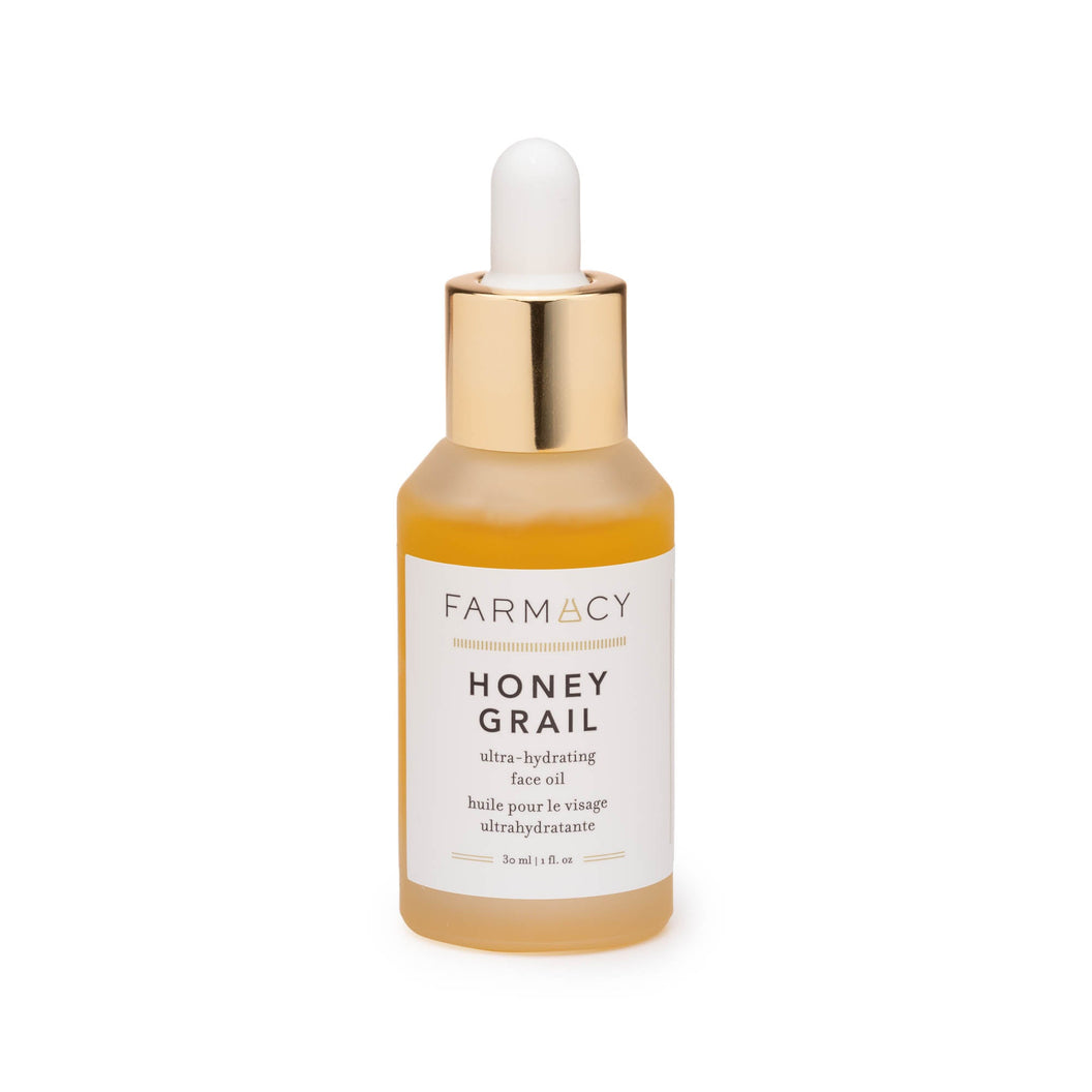 A close up of a bottle of Farmacy's Honey Grail